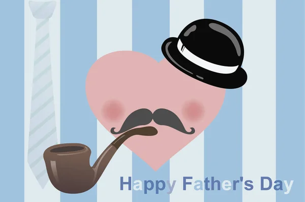 Father Day Bonnet Tie Smoking Pipe Illustration — стоковое фото