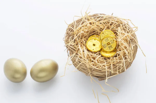 Golden Egg Background Close — Stock Photo, Image