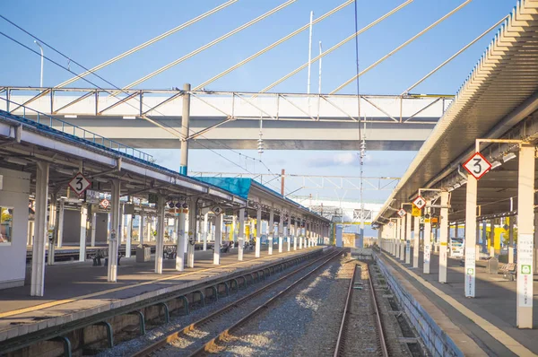 Järnvägsstation Järnvägsstation Plattform Japan Asien — Stockfoto