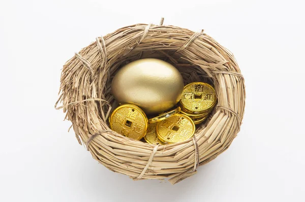 Golden Egg Background Close — Stock Photo, Image