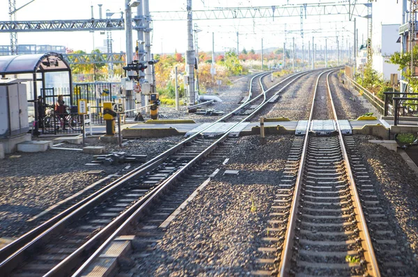 Utsikt Över Järnvägsspåren Japan Asien — Stockfoto