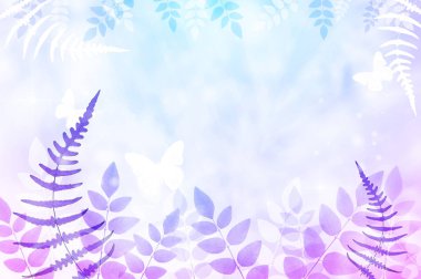 mavi arkaplanda kopyalama alanı olan mor yapraklar