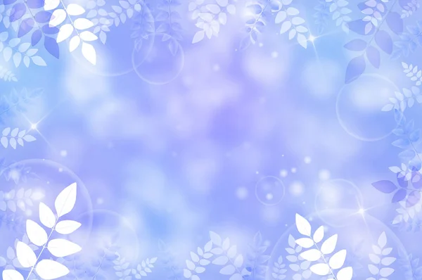 Blue Leaves Frame Copy Space Natural Background — 图库照片