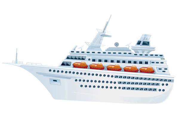 Cruiseschip Illustratie Geïsoleerd Witte Achtergrond — Stockfoto