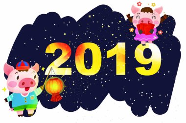 Mutlu yıllar 2019 kartı.