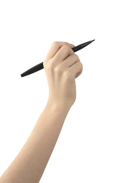 Hand Writing Pen Isolated White Background — Fotografia de Stock