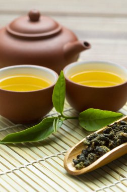 Arka Planda Sıcak Yeşil Çay 