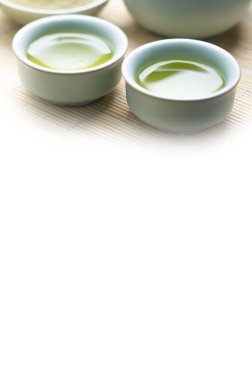 arka planda sıcak yeşil çay, yakın