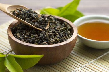 Arka Planda Sıcak Yeşil Çay 