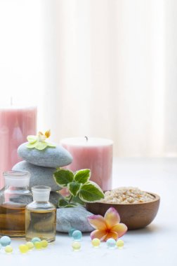 Spa kozmetik ürünleri konsepti, spa arka planı 