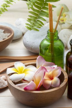 Spa kozmetik ürünleri konsepti, spa arka planı 