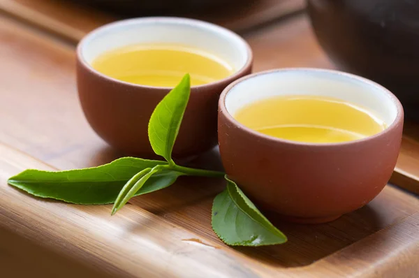 Horký Zelený Čaj Pozadí — Stock fotografie