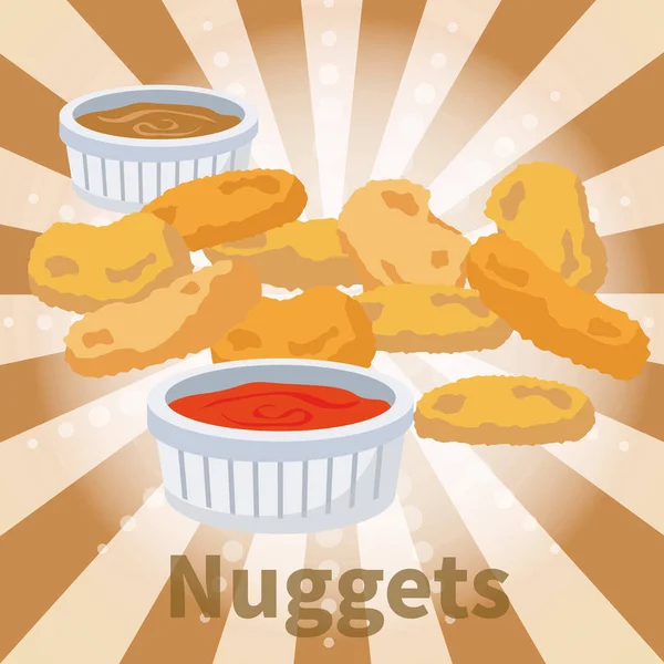 Illustration Fast Food Nuggets Sauce — Foto Stock