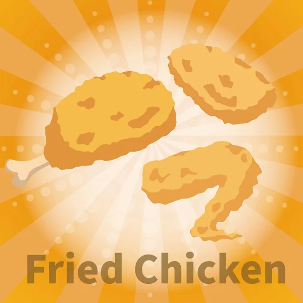 Illustration Fried Chicken Pieces — ストック写真