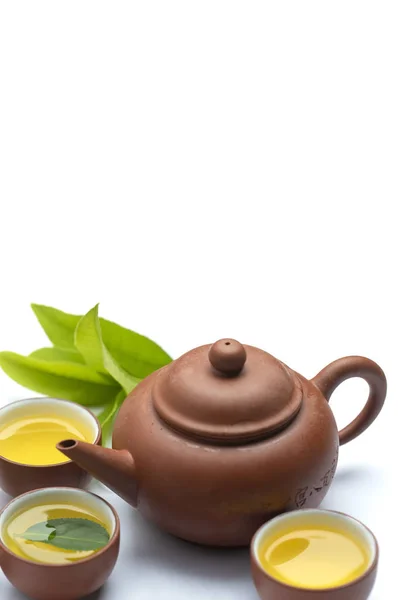 Горячий Зеленый Чай Заднем Плане — стоковое фото