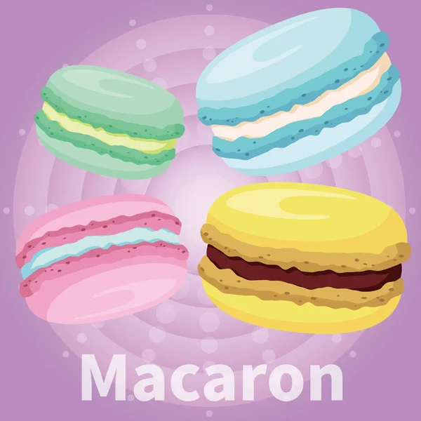 Colorful Macaroons Pink Background Illustration — Foto de Stock