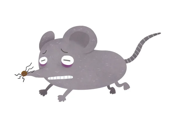 Vector Illustration Ill Mouse Running — Stock Fotó