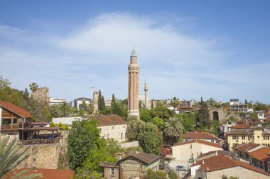 aerial shot of Alaaddin Mosque or Yivli Minare Mosque