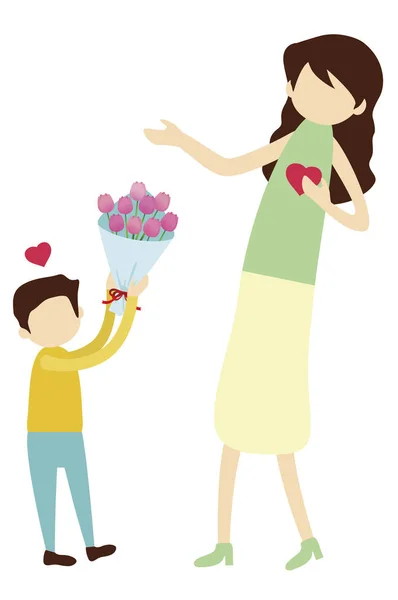 Feliz Tarjeta Día Las Madres Hermosa Ilustración — Foto de Stock