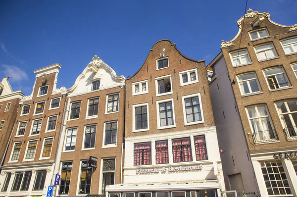 Typical dutch houses in amsterdam, netherlands