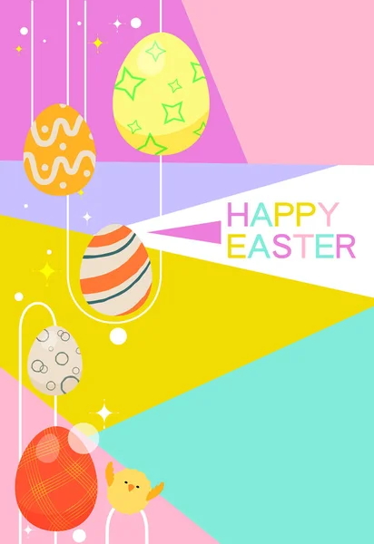 Beautiful Happy Easter Card Colorful Illustration — Zdjęcie stockowe