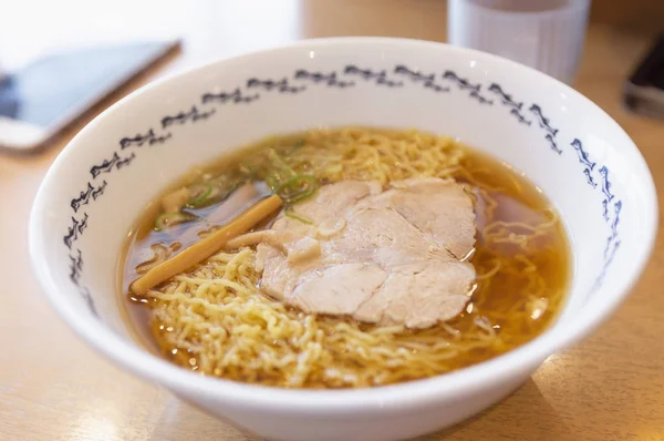 Tésztaleves Sertéshússal Tojással Ramen — Stock Fotó