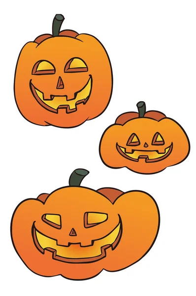 Halloween Pumpkins Banner Stylish Illustration — Stock fotografie