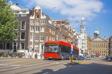 Amsterdam, Hollanda - 12 Eylül 2017: Amsterdam, Hollanda 'da tipik evler