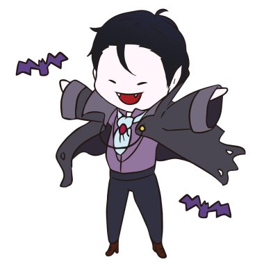 japanese cartoon style vampire banner stylish illustration