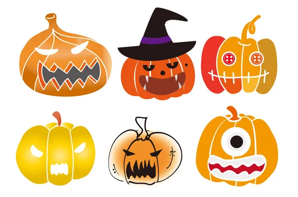 Halloween Pumpkins Banner Stylish Illustration — Stock fotografie