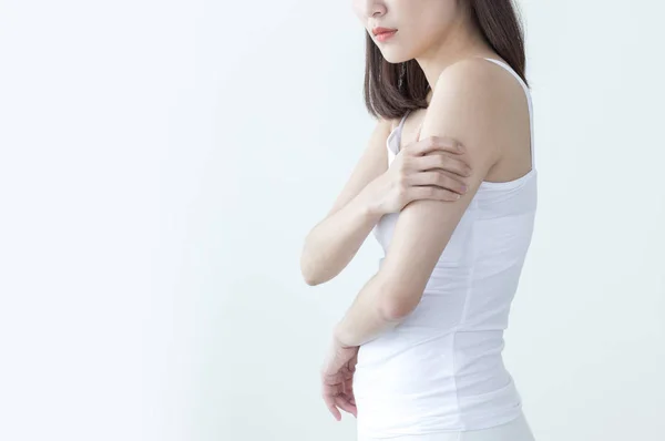 Condição Indisposição Conceito Doença Mulher Asiática Sentindo Mal — Fotografia de Stock