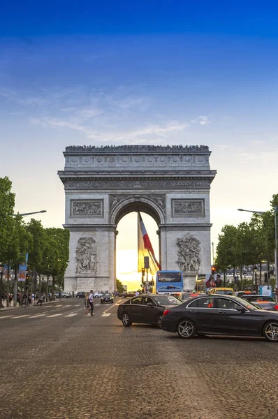 Gyönyörű Arc Triomphe Párizsban Franciaországban — Stock Fotó