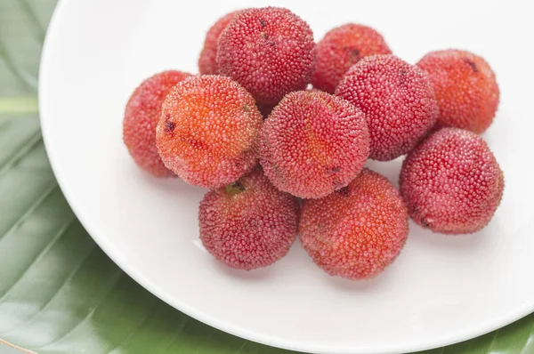 Frutti Litchi Freschi Sullo Sfondo Primo Piano — Foto Stock