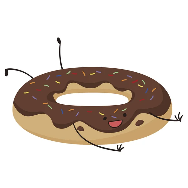 Donut Con Cara Sonriente Banner Elegante Ilustración —  Fotos de Stock