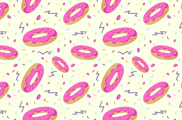 seamless pattern with donuts,  illustration