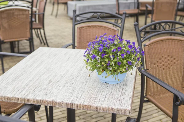Tische Und Stühle Auf Dem Tisch — Stockfoto
