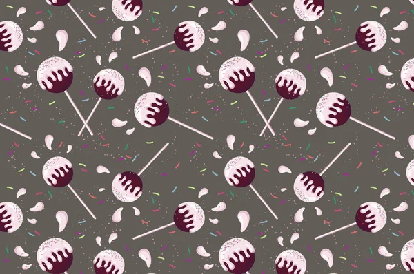 Seamless Pattern Lollipops Candies Illustration — стоковое фото