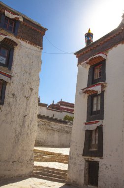 scenic shot of small Nepal town with ancient buildings