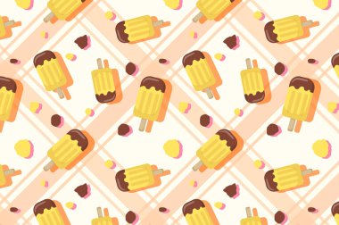 Dondurma resimli vektörsüz desen