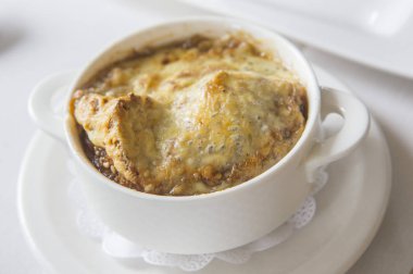 close-up of a bowl of fresh hot meal