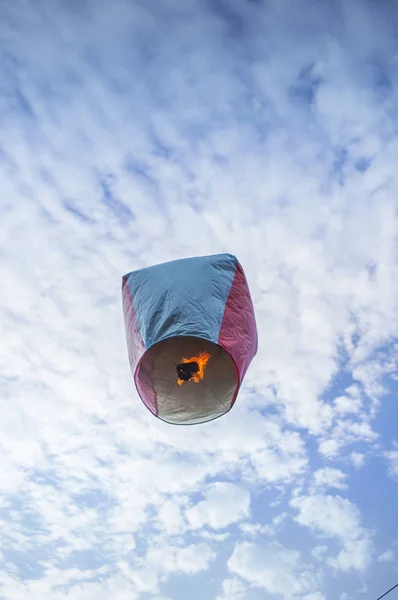 Sky lantern, flying lantern on background