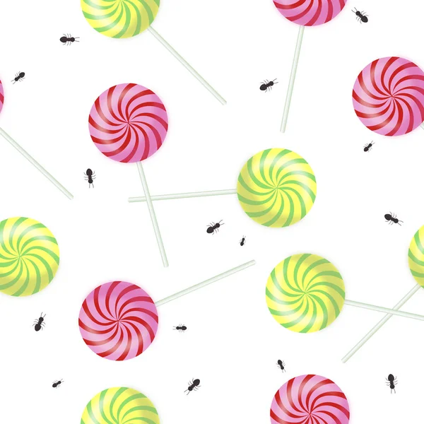 Vector Seamless Pattern Lollipops Candy Illustration — стоковое фото