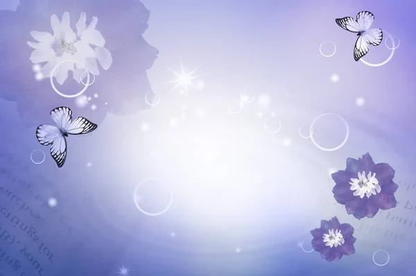 Menekşe arkaplanda kelebekler olan bir arkaplan çizimi