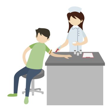 man getting vaccine illustration