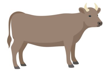 İnek çizimi beyaz arkaplanda izole edildi