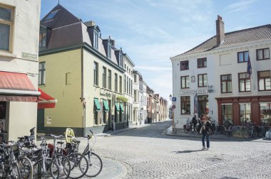 Amsterdam, Hollanda 'nın sokak manzarası 
