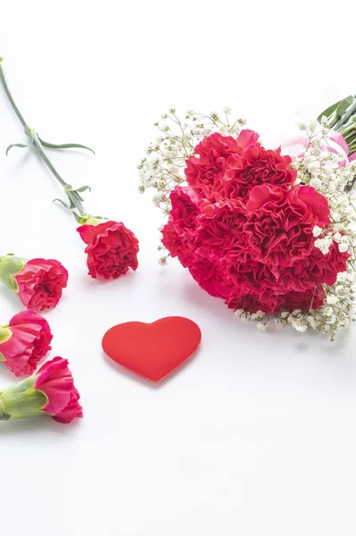 Beautiful Red Flowers Heart Background Valentine Day — Fotografia de Stock