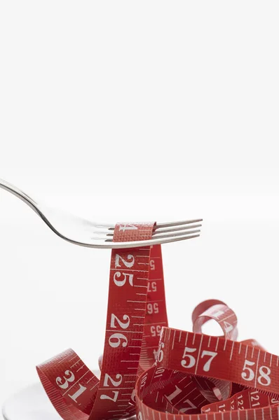 Measuring Tape Wrapped Fork — Stock Photo, Image