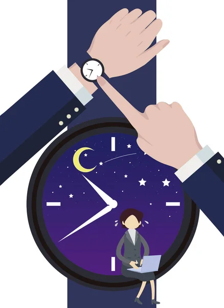 Banner Stylish Illustration Business People Clocks Time Concept — Stockfoto