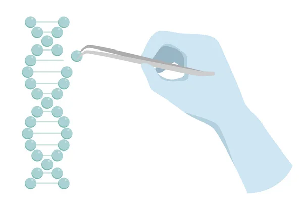 科学者の手袋Dna鎖バナースタイリッシュなイラスト — ストック写真